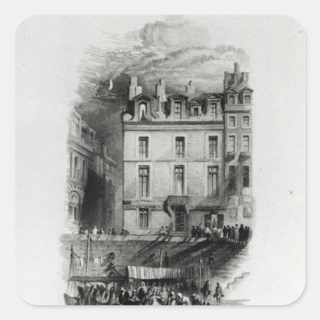 Napoleon's Lodgings on the Quai Conti, 1834-36 Square Sticker (Front)