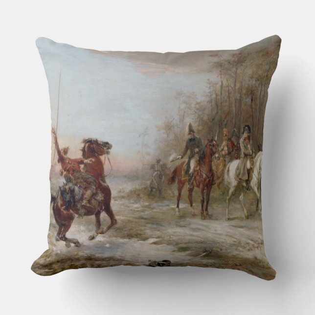Napoleon's Peril at Brienne-le-Chateau, c.1891 (oi Cushion (Front)