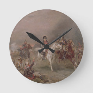 Napoleon's Retreat (oil on canvas) Round Clock