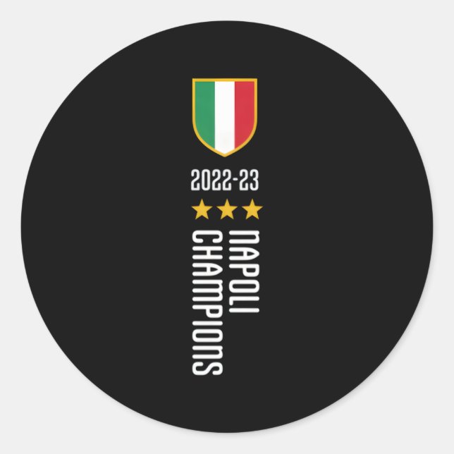 Napoli Champions 2022-2023 Classic Round Sticker (Front)