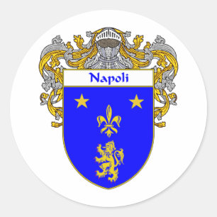 Napoli Coat of Arms (Mantled) Classic Round Sticker