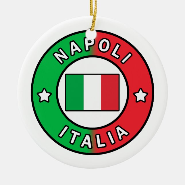Napoli Italia Ceramic Tree Decoration (Front)