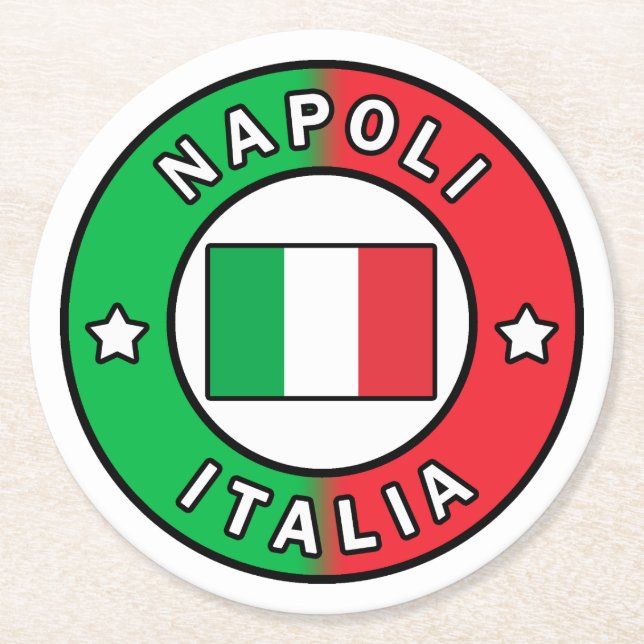 Napoli Italia Round Paper Coaster (Front)