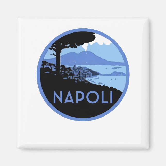 Napoli Mount Vesuvius - Retro Naples Italy Magnet (Front)