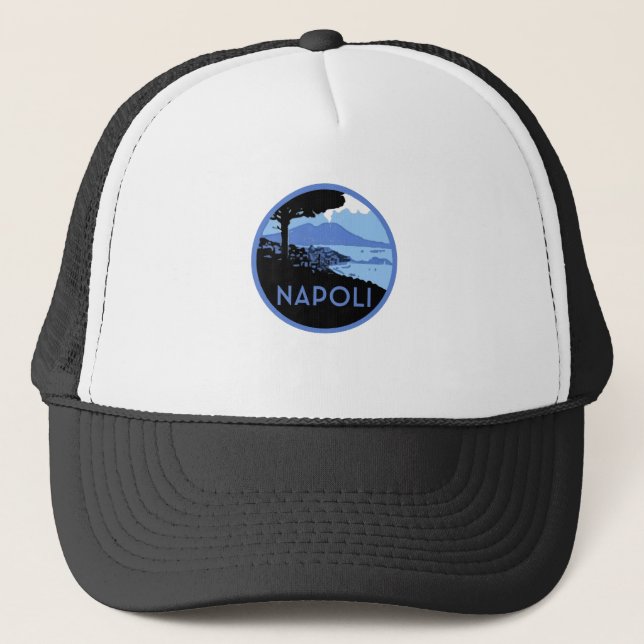 Napoli Mount Vesuvius - Retro Naples Italy Trucker Hat (Front)