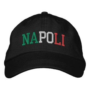 NAPOLI "Naples" Italy Flag Colours Green White Red Embroidered Hat