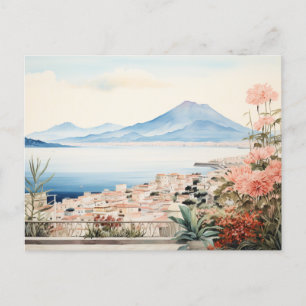 Napoli Serenity: Digital Watercolor Art Prints Postcard