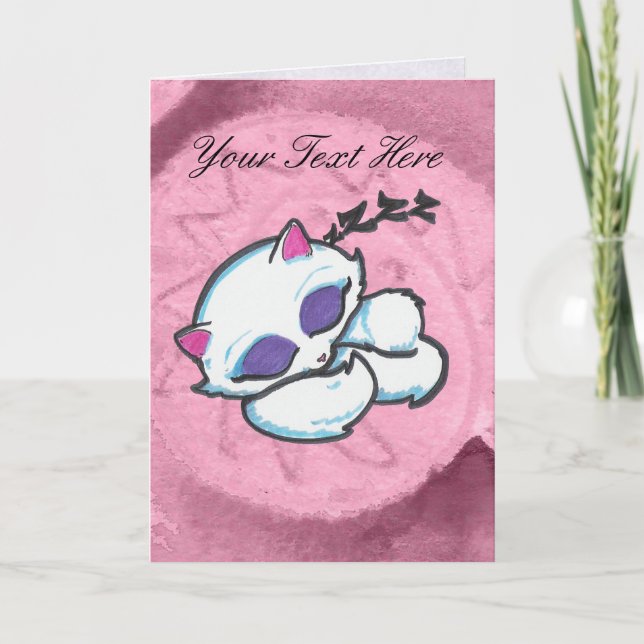 Napping Cat Greeting Card (Front)