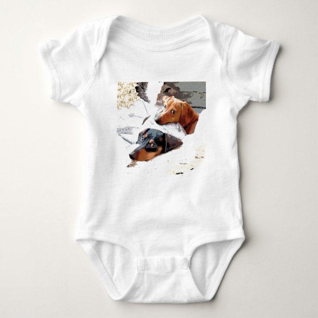 Napping Dogs Baby Bodysuit (Front)