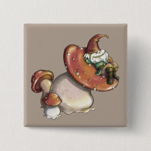 Napping Gnome 15 Cm Square Badge