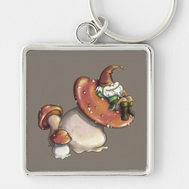 Napping Gnome Key Ring (Front)