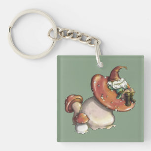 Napping Gnome Key Ring
