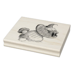 Napping Gnome Rubber Stamp