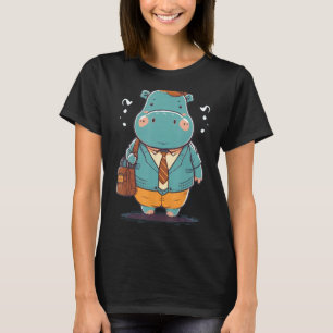 Napping Hippo pajama on Hippopotamus Sleeping T-Shirt