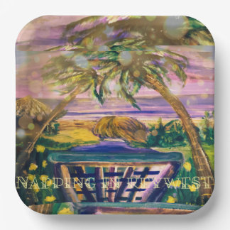 Napping in Key West Fun and Casual Paper Plate