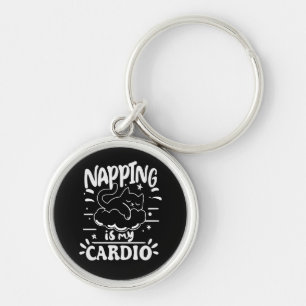 Napping Is My Cardio Simple Funny Cat Design Key Ring