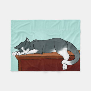 Napping Kitty Fleece Blanket