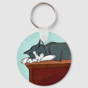 Napping Kitty Key Ring
