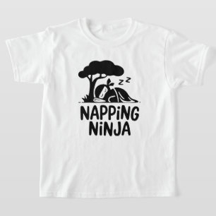 Napping Ninja - Cute Sleepy Ninja Art Funny Sleep T-Shirt