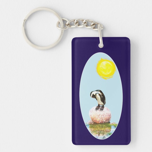 Napping Penguin in the Sun Key Ring (Front)
