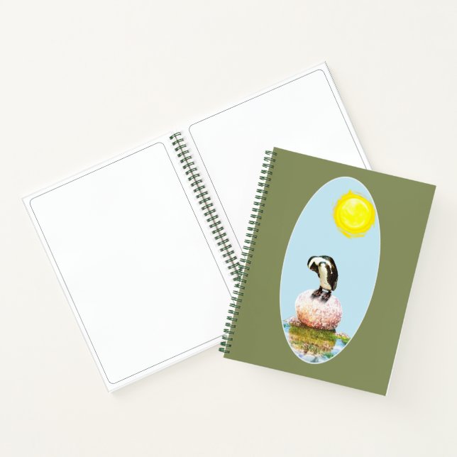 Napping Penguin in the Sun Notebook (Inside)