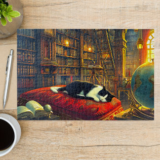 Napping Scholar Cat Mum Gift 1000 Piece        Jigsaw Puzzle