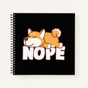 Napping shiba inu   funny nope lazy pet gift notebook