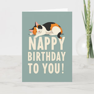 Nappy Birthday Cat Card