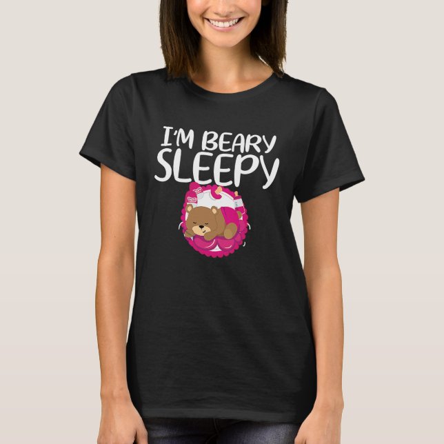 Nappy Girl Little Padded Princess I Sleepy T-Shirt (Front)