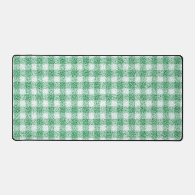 Nappy Mint Green Gingham  Desk Mat (Front)