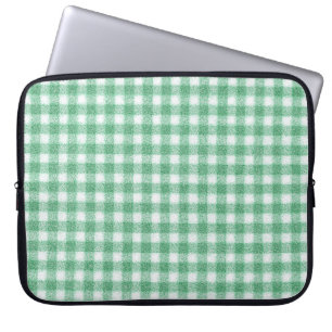 Nappy Mint Green Gingham Laptop Sleeve