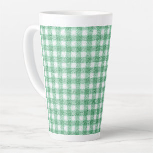 Nappy Mint Green Gingham Latte Mug
