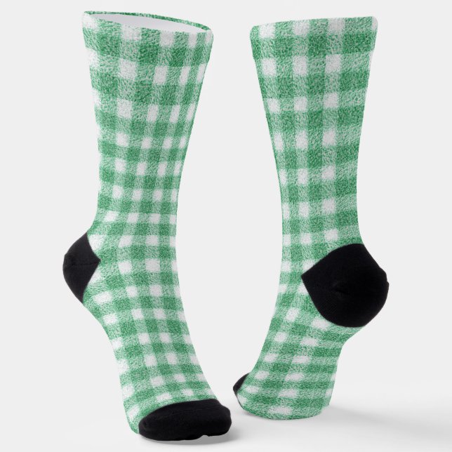 Nappy Mint Green Gingham  Socks (Angled)