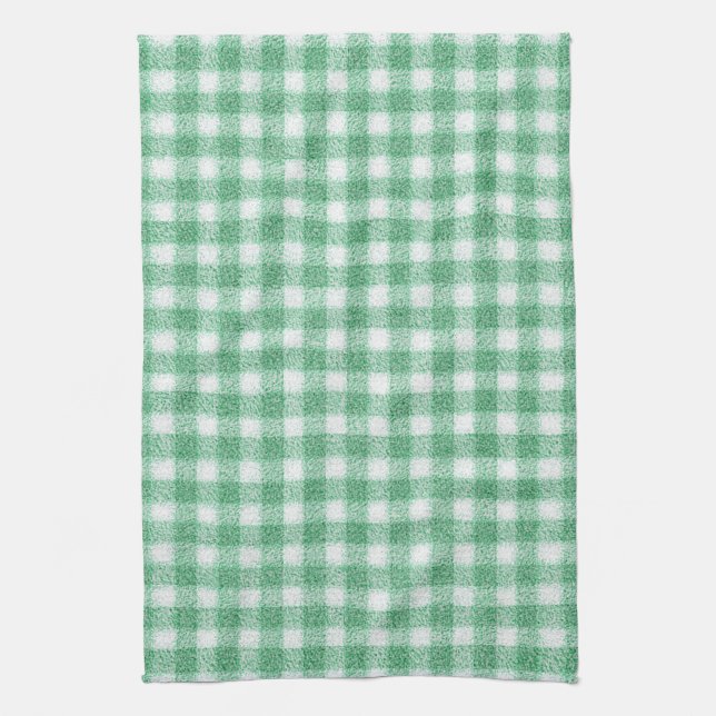 Nappy Mint Green Gingham  Tea Towel (Vertical)