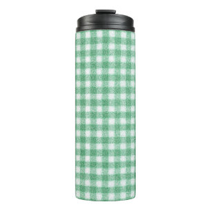 Nappy Mint Green Gingham Thermal Tumbler