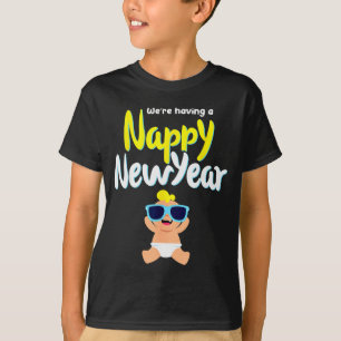 Nappy New Year Diaper Expecting Pregnant Funny Hap T-Shirt