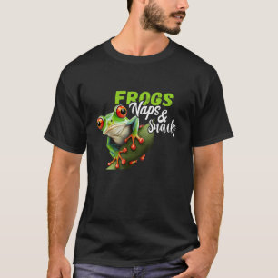 Naps And Snacks Rainforest Amphibian Red Eyed Tree T-Shirt
