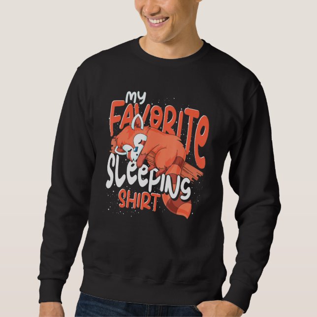 Naps Late Sleeper Napping Sleeping Animal Red Pand Sweatshirt (Front)