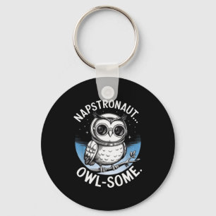 Napstronaut Owl Some Funny Space Cute Owl Key Ring