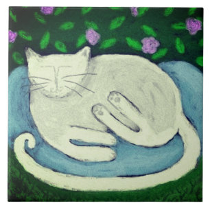 Naptime Abstract Pastel Painting Tile