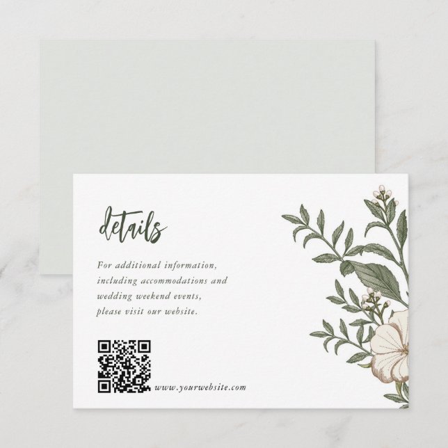 Napture Floral Wedding Invitation Enclosure Cards (Front/Back)