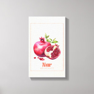 Nar Turkish Pomegranate Abundance Folk Art Canvas Print