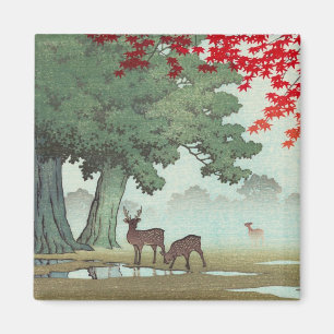Nara Park Hasui Kawase shin hanga scenery art Magnet