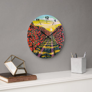 Naranjas de Valencia Painting by Alfred Fox Large Clock