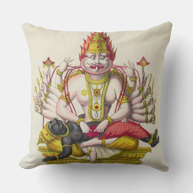 Narasimha, engraved by de Marlet (colour litho) Cushion (Front)