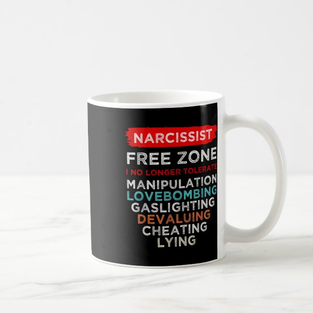 Narcissist Narcissistic Free Zone Awareness Coffee Mug (Right)
