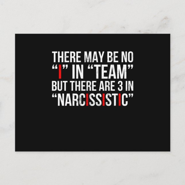 Narcissist Personality Disorder Psychology Print Postcard (Front)