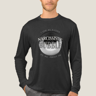 "Narcissistic Bubble" in Black Grey White Design Tri-Blend Shirt