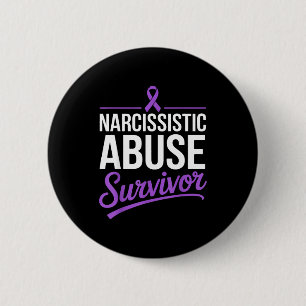 Narcissistic survivor domestic violence purple 6 cm round badge