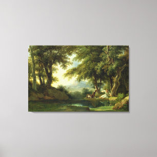 Narcissus Admiring his Reflection Canvas Print